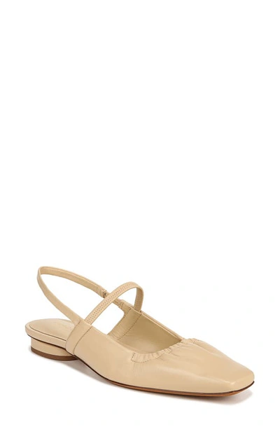 Vince Venice Leather Slingback Ballerina Flats In Macadamia