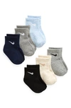 Nike Baby Boys Or Baby Girls Ankle Socks 6-pack In Pale Ivory Heather