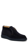 Santoni Suede Detroit High-top Loafers In Blue-u60