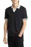 Emporio Armani Short Sleeve Open Placket Polo Shirt In Grey