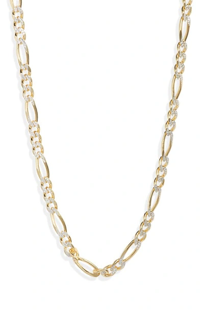Argento Vivo Diamond Cut Figaro Chain Necklace In Gold