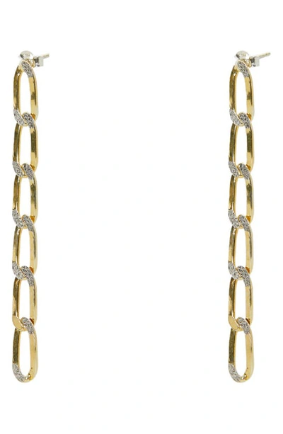 Argento Vivo Sterling Silver Chain Link Drop Earrings In Gold