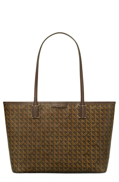 Tory Burch Ever-ready 经典logo小号托特包 In Walnut Brown