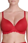 Simone Perele Women's Caresse 3d Plunge T-shirt Bra In Tango Red