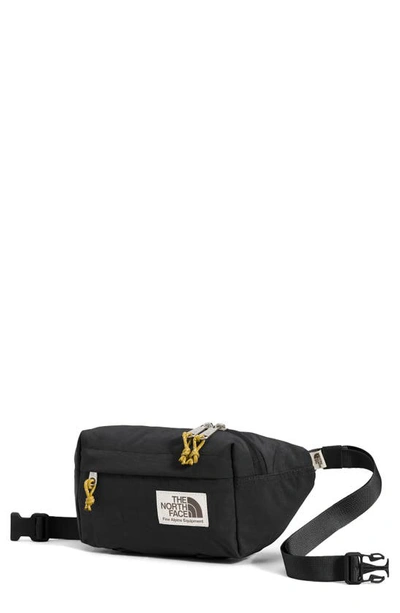 The North Face Berkeley Lumbar Water Repellent Recycled Nylon Belt Bag In Tnf Black/ Mineral Gold