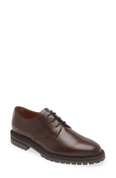 Common Projects Plain Toe Derby In Brown 3621