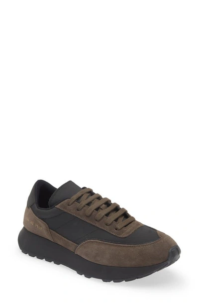 Common Projects Track Technical Leather-trimmed Suede And Shell Sneakers In Black