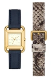 TORY BURCH THE MILLER SQUARE WATCH GIFT SET, 24MM