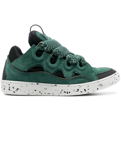 Lanvin Curb Lace-up Sneakers In Green
