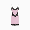 Alexander Wang Cami Dress With Lace Embroidered Heart Shape Cradle Pink In Pink