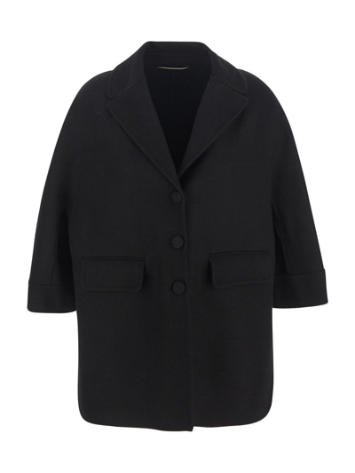 Ermanno Scervino Wool Coat In Black