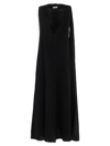 Ferragamo Long Color Block Dress In Black