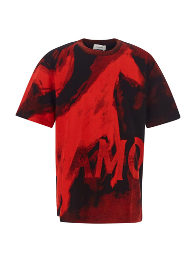 Ferragamo Shaded T-shirt In Black/red