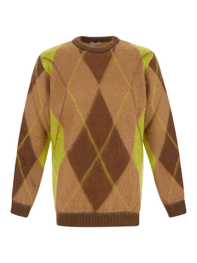 Family First Rombi Crewneck Knitwear In Brown
