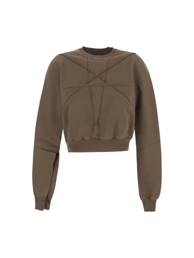 Rick Owens Drkshdw Cropped Sweatshirt In Grey