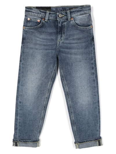 Dondup Kids' Straight-leg Stretch-cotton Jeans In Blue