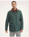 Brooks Brothers Paddock Diamond Quilted Coat In Green