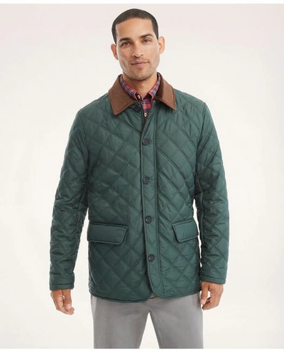 Brooks Brothers Paddock Diamond Quilted Coat | Green | Size Small