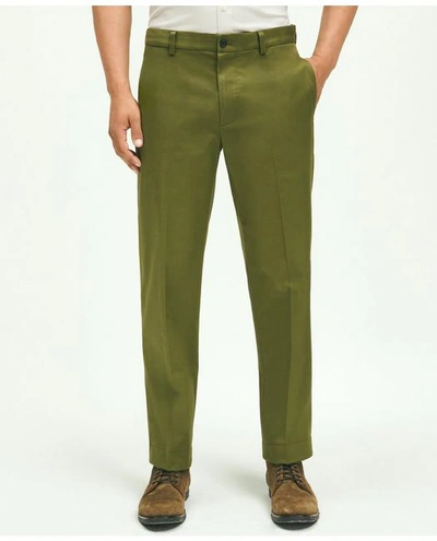 Brooks Brothers Regular Fit Stretch Cotton Advantage Chino Pants | Dark Green | Size 32 32