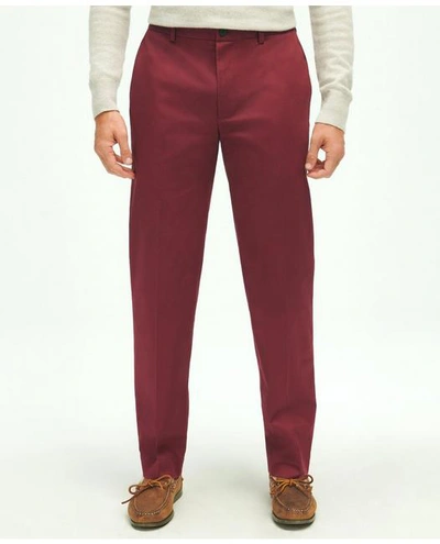 Brooks Brothers Regular Fit Stretch Cotton Advantage Chino Pants | Wine | Size 40 30 In Wine