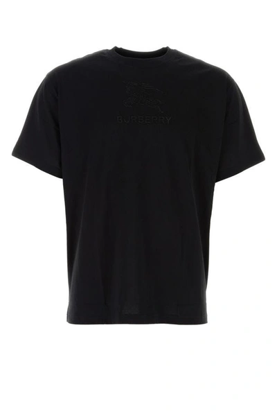 Burberry Ekd Technical Cotton Piqué T-shirt In Black