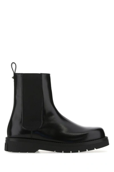 Valentino Garavani Black Leather Ankle Boots Nd  Uomo 45