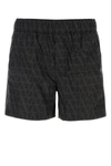 Valentino Garavani Black Swim Shorts In Toile Iconographe Man In Multicolor