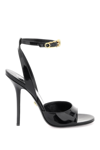 VERSACE VERSACE 'SAFETY PIN' PATENT LEATHER SANDALS WOMEN
