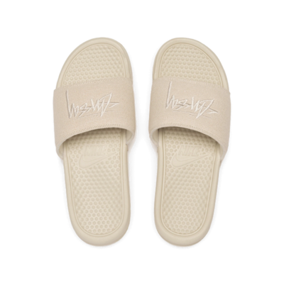 Pre-owned Nike X Stussy Size 13 • Nike X Stüssy Embroidered Benassi Slide Fossil