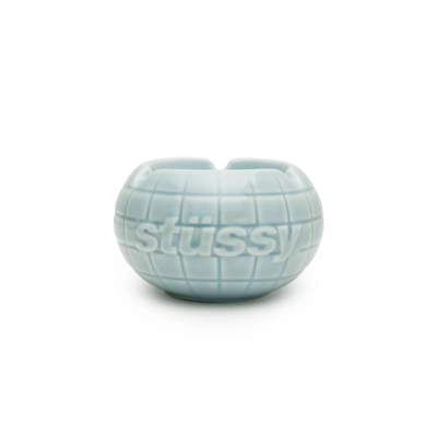 Pre-owned Hype X Stussy World Globe Logo Ceramic Ashtray In Blue