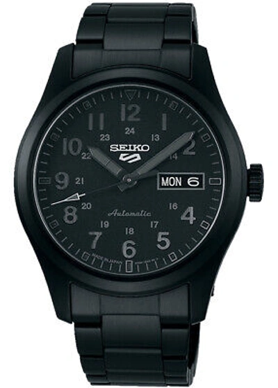 Pre-owned Seiko 5 Sports Field Street Style Sbsa165 Black Men's Watch In Box