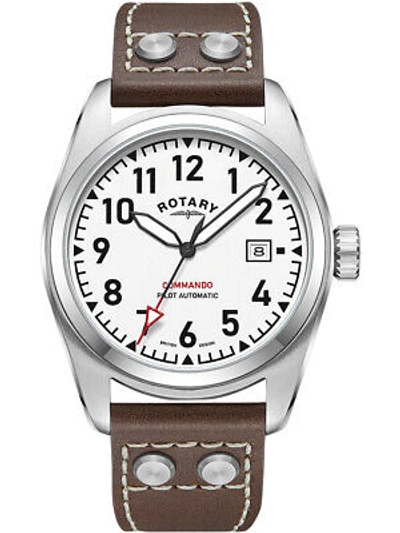 Pre-owned Rotary Gs05470/18 Commando Mens Watch 42mm 10atm