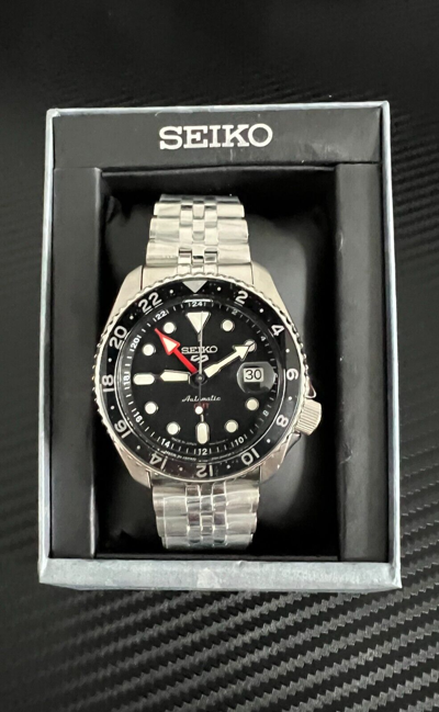 Pre-owned Seiko 5 Sports Skx Sports Style Gmt Black Dial Japan Ssk001-new