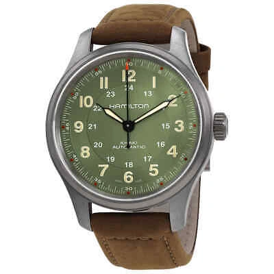 Pre-owned Hamilton Khaki Field Automatic Green Dial Men's Watch H70545560