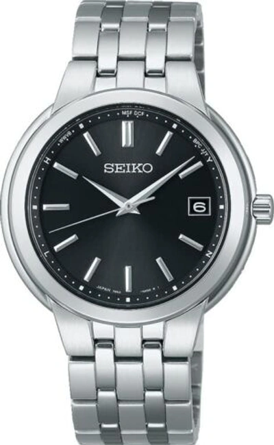 Pre-owned Seiko Selection Sbtm335 Solar Atomic Black Dial Radio Watch Men Japan