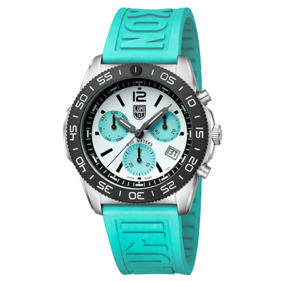 Pre-owned Luminox Xs.3143.1 Pacific Diver Chrono 1 23/32in, Watch - Turquoise, Sapphire