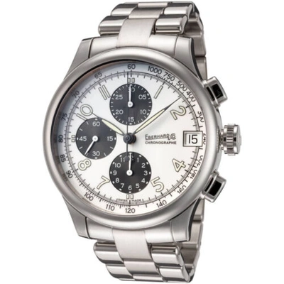 Pre-owned Eberhard & Co . Men's Watch Traversetolo Chronograph White Dial Bracelet 31051.2