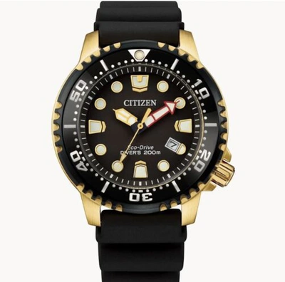 Pre-owned Citizen Promaster Dive Bn0152-06e 44mm Gold-tone Stainless Steel Case / Warranty