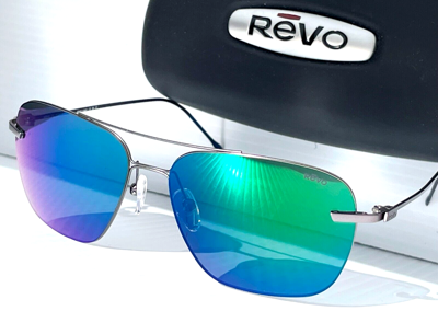 Pre-owned Revo Air 3 Satin Gunmetal Polarized Photochromic Evergreen Sunglass 1209 00 Gnp In Green