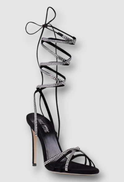 Pre-owned Paris Texas $660  Women Black Holly Nicole Strappy Sandal Shoe Size Eu 40/us 10