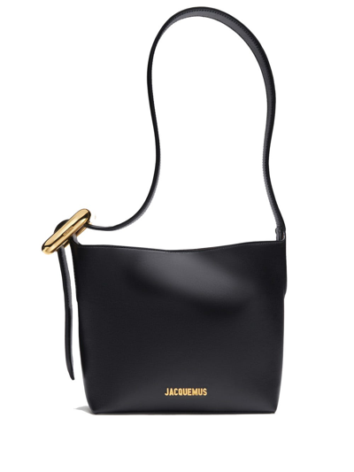 Jacquemus Le Petit Regalo Bag In Black Leather In Nero