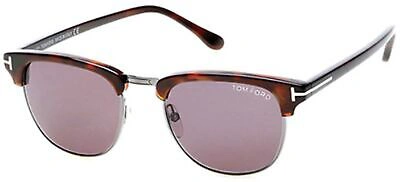 Pre-owned Tom Ford Henry Ft 0248 Havana Ruthenium/smoke 51/20/145 Men Sunglasses In Gray