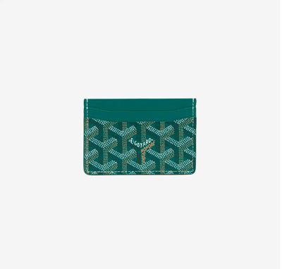 Pre-owned Goyard Saint Sulpice Card Holder Green, 100% Authentic