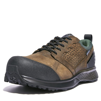 Pre-owned Timberland Pro Men's Reaxion Composite Safety Toe Waterproof Nt Wp, Brown:... In Brown: Brown Green