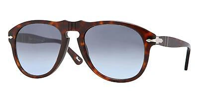 Pre-owned Persol Po 0649 Havana/light Blue Shaded 54/20/140 Unisex Sunglasses