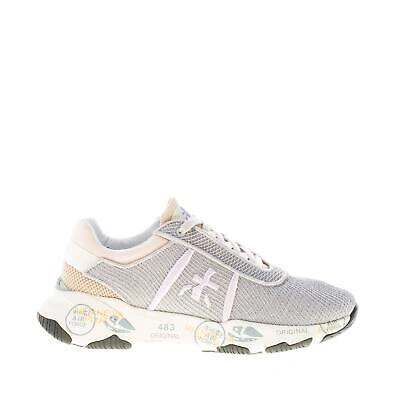 Pre-owned Premiata Women Shoes Grey Technical Mesh Fabric Buff 6094 Sneaker With Pink