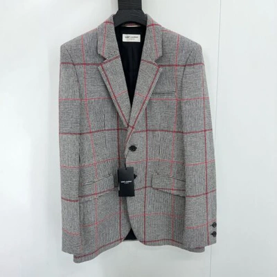 Pre-owned Saint Laurent Single Breasted Blazer In Small And Medium In Gray