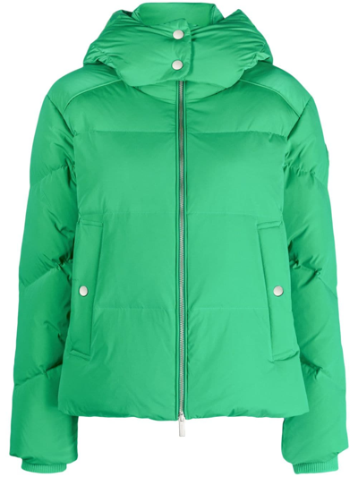 Woolrich Detachable-hood Padded Jacket In Green