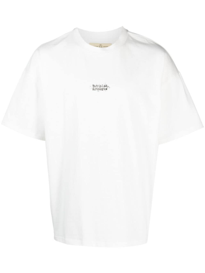Untitled Artworks Logo-print Cotton T-shirt In Neutral