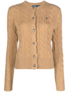 Polo Ralph Lauren Brown Wool Cardigan In Neutrals